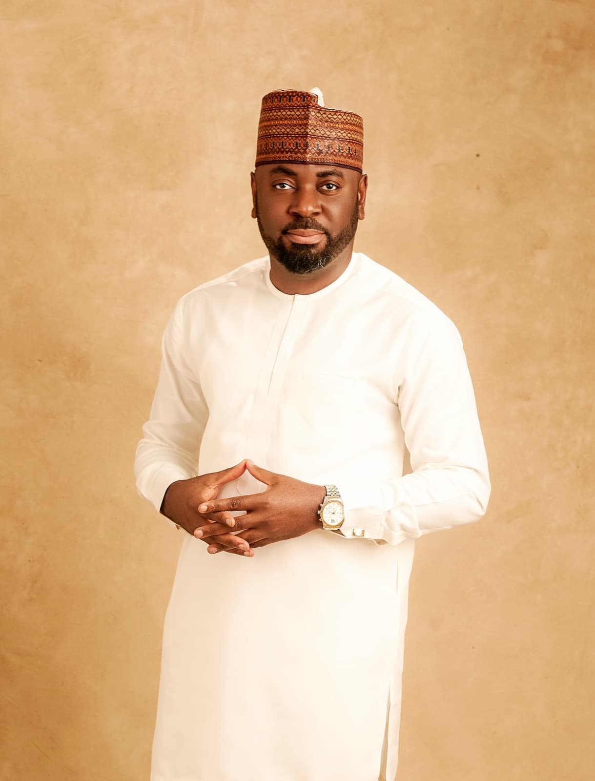 Apeh Harrison Iwodi, portrait in traditional attire
